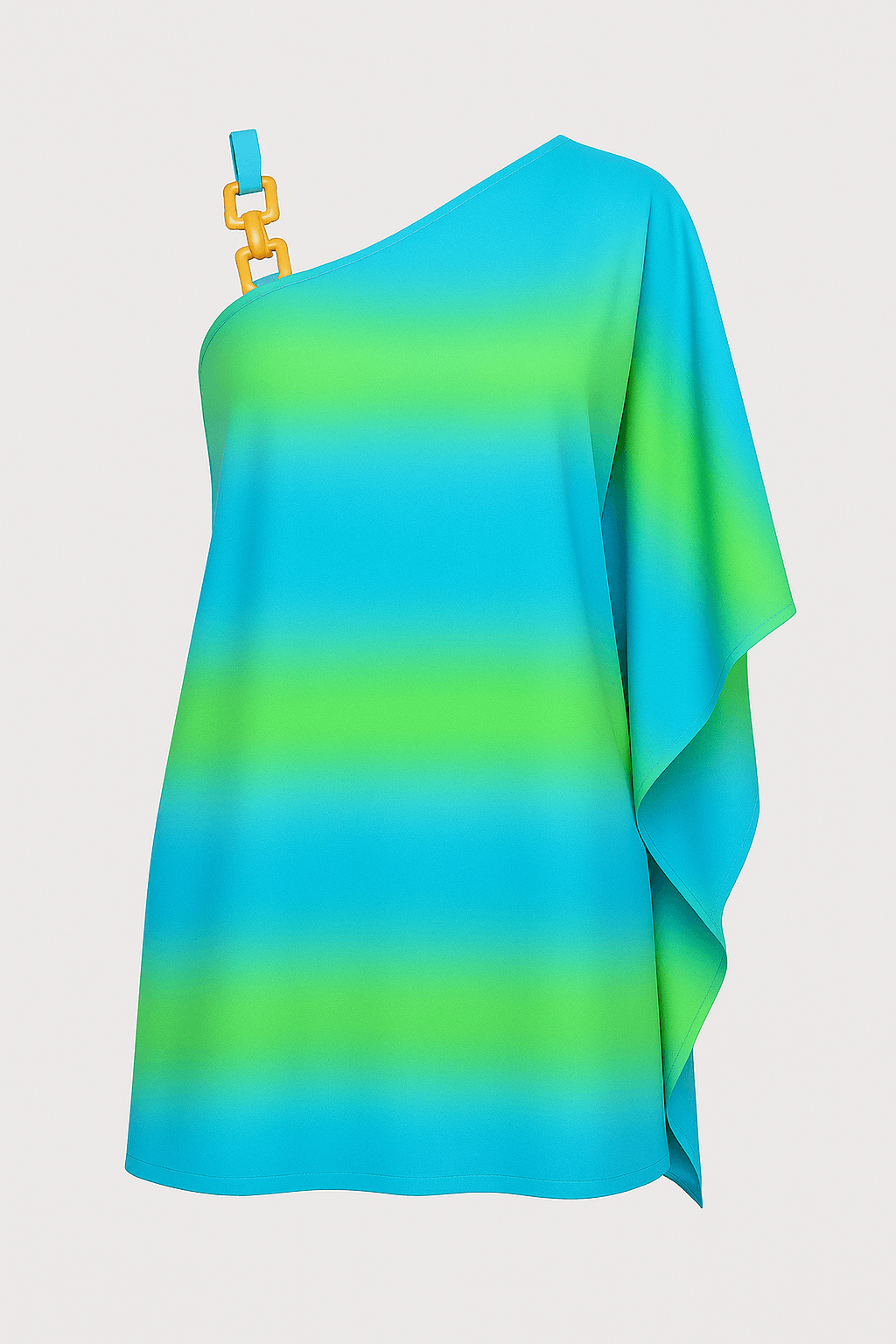 Nevaeh | Chic One-Shoulder Dress with Gold Chain Detail
