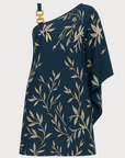 Nevaeh | Chic One-Shoulder Dress with Gold Chain Detail