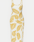 Valentina | Sleeveless Maxi Dress - Scoop Neck - Ruched Side Slit