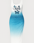 Valentina | Sleeveless Maxi Dress - Scoop Neck - Ruched Side Slit