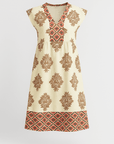 Eliana | Midi Dress - V-Neck Ruffle Collar - Tiered Skirt Design