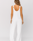 Josephine | Sleeveless Jumpsuit - Button Front - Wide Leg with Pockets