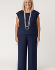 Delilah | Two-Piece Pants Set - Sleeveless Top - Wide-Leg Trousers - Relaxed Fit