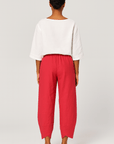 Sienna | Wide-Leg Linen Pants - Elastic Waist - Side Pockets - Asymmetric Hem