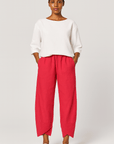 Sienna | Wide-Leg Linen Pants - Elastic Waist - Side Pockets - Asymmetric Hem