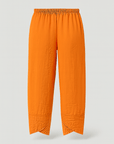 Sienna | Wide-Leg Linen Pants - Elastic Waist - Side Pockets - Asymmetric Hem