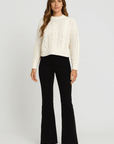 Ivy | High-Waist Flare Pants - Stretch Fabric - Slim Fit Through Thigh - Full Length