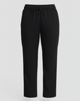 Gianna | Women's Drawstring Waist Pants - Elastic Waistband - Straight Leg - Side Pockets