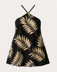 Amara | Women’s Floral Halter Mini Dress - Lightweight Cotton Blend - A-Line Fit