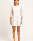 Eden | Women's A-Line Mini Dress with Lace Elbow Sleeves – Elegant Summer Dress for Casual and Semi-Formal Events