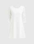 Eden | Women's A-Line Mini Dress with Lace Elbow Sleeves – Elegant Summer Dress for Casual and Semi-Formal Events
