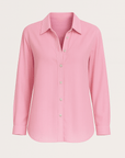 Wren | Metallic Stripe Button-Down Shirt - Long Sleeves - Relaxed Fit - Soft Drape Fabric