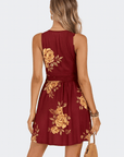 Matilda | Women's Floral Print Romper – V-Neck, Sleeveless, Cinched Waist – Summer Casual Outfit