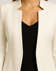 Natalia | Women's Blazer – Tailored Fit with Padded Shoulders – Open Front Design