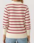 Estella | Women's Striped Knit Sweater – Collared V-Neck Design – Cozy & Versatile for Casual Wear
