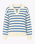 Estella | Women's Striped Knit Sweater – Collared V-Neck Design – Cozy & Versatile for Casual Wear