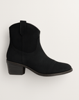 Evelynne | Women's Vintage Suede Ankle Boots – Low Heel – Classic Western Toe Design