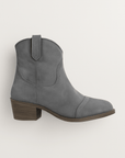 Evelynne | Women's Vintage Suede Ankle Boots – Low Heel – Classic Western Toe Design