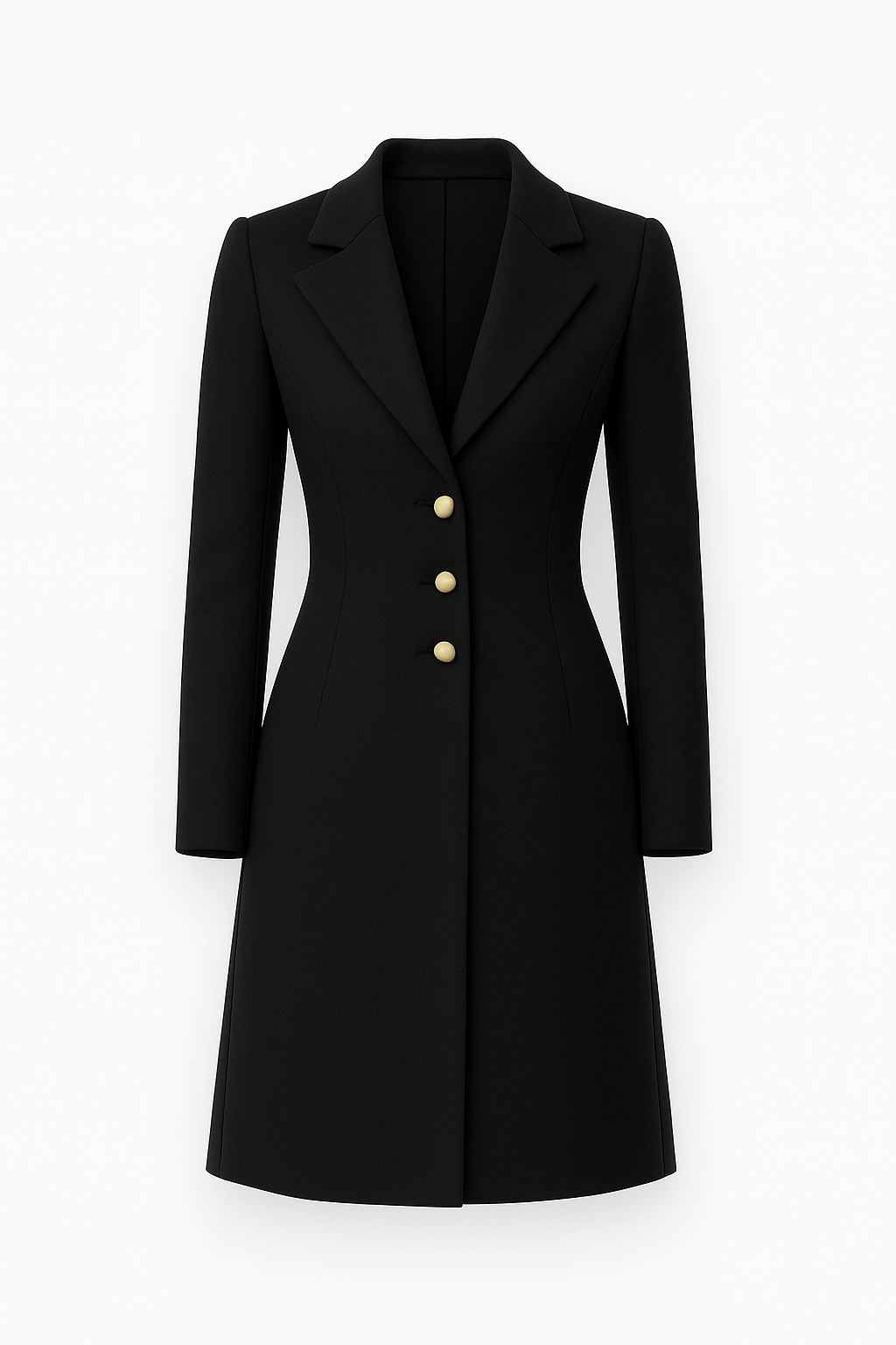 Tessa | Women’s Tailored Wool Coat - Knee-Length - Elegant Lapel Collar - Formal &amp; Business Wear