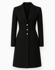 Tessa | Women’s Tailored Wool Coat - Knee-Length - Elegant Lapel Collar - Formal & Business Wear
