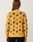 Ramona | Women's Sweater – Autumn Leaf Pattern – Cozy Round Neck Knit