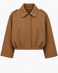 Briony | Women's Cropped Bomber Jacket – Chic Lapel Collar – Edgy & Stylish