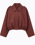 Briony | Women's Cropped Bomber Jacket – Chic Lapel Collar – Edgy & Stylish