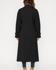 Lucia | Longline Trench Coat - Double-Breasted Closure - Tailored Lapel Collar - Relaxed Fit Silhouette