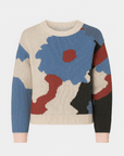 Tatiana | Knit Sweater - Crew Neck - Abstract Floral Design