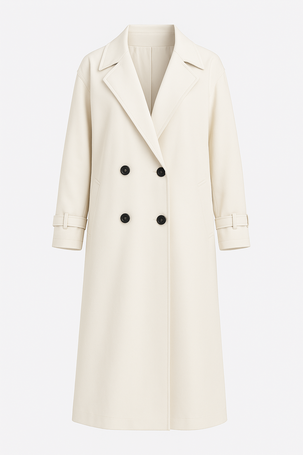 Lucia | Longline Trench Coat - Double-Breasted Closure - Tailored Lapel Collar - Relaxed Fit Silhouette