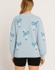 Nadia | Knit Sweater - Crew Neck - Bow Motif Design