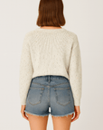 Anya | Beige Speckled Knit Sweater - Crew Neck - Long Sleeve - Soft Cotton Blend