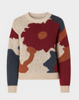 Tatiana | Knit Sweater - Crew Neck - Abstract Floral Design