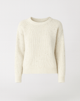 Anya | Beige Speckled Knit Sweater - Crew Neck - Long Sleeve - Soft Cotton Blend