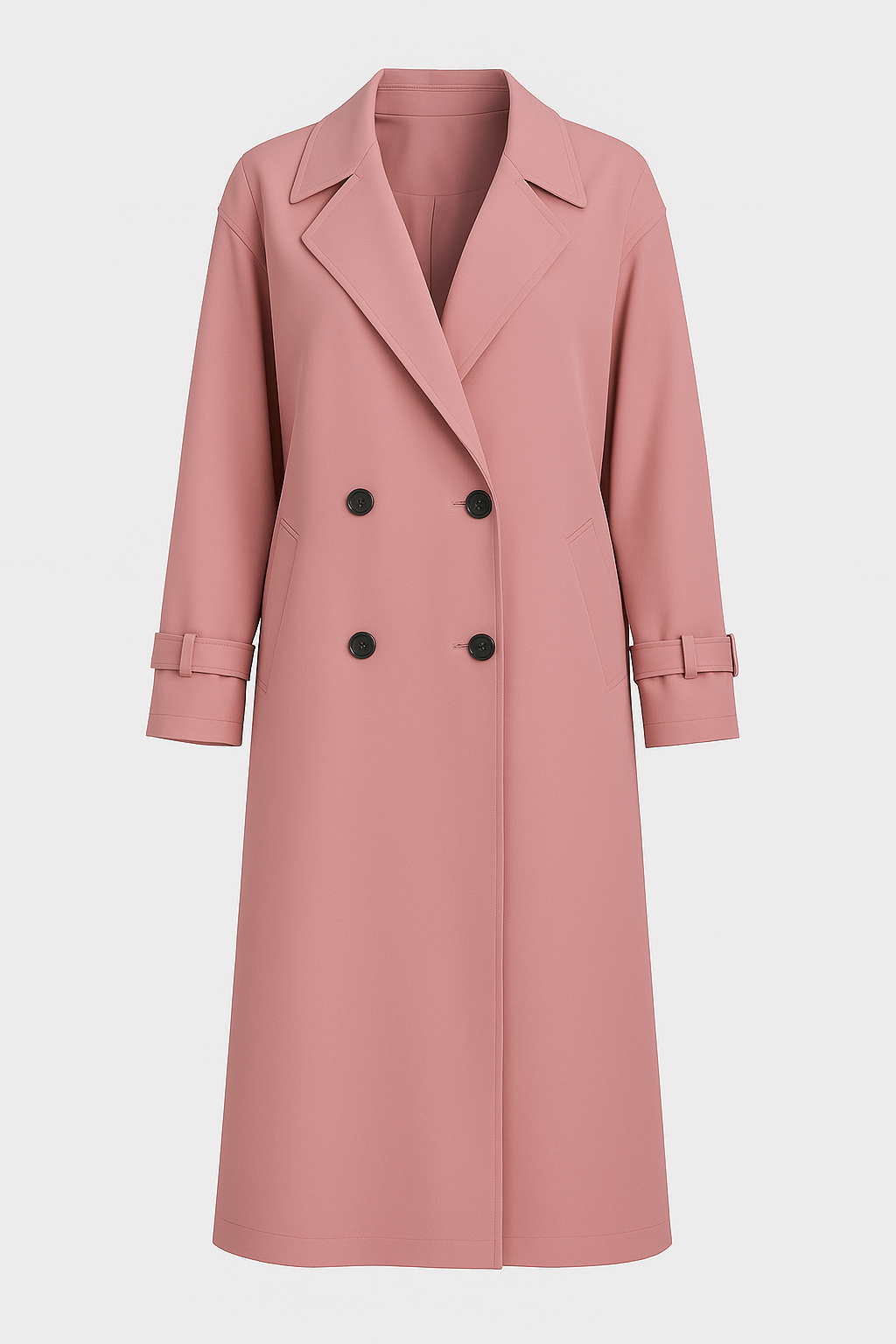 Lucia | Longline Trench Coat - Double-Breasted Closure - Tailored Lapel Collar - Relaxed Fit Silhouette
