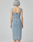 Diana | Women's Denim Bodycon Cami Dress – Slim Fit with U-Neckline – Stylish & Versatile
