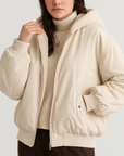 Meluvie | Oversized bomber jacket with plush hood
