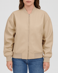 Meluvie | Relaxed fit leather look bomber jacket