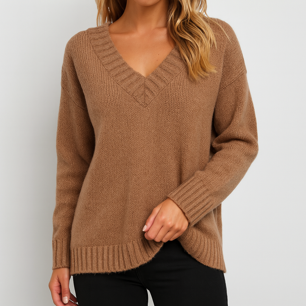 Meluvie | Oversized V-Neck Sweater