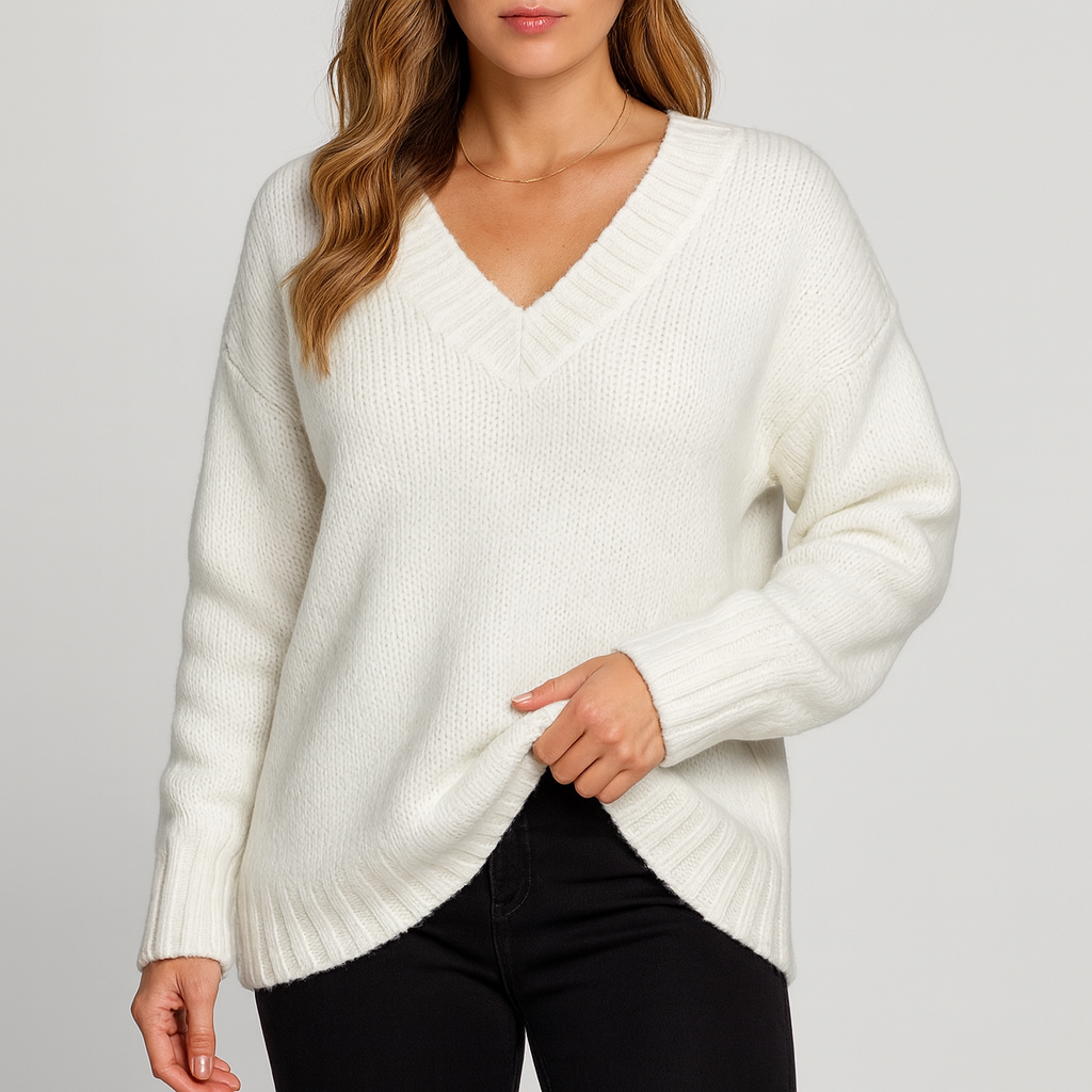Meluvie | Oversized V-Neck Sweater