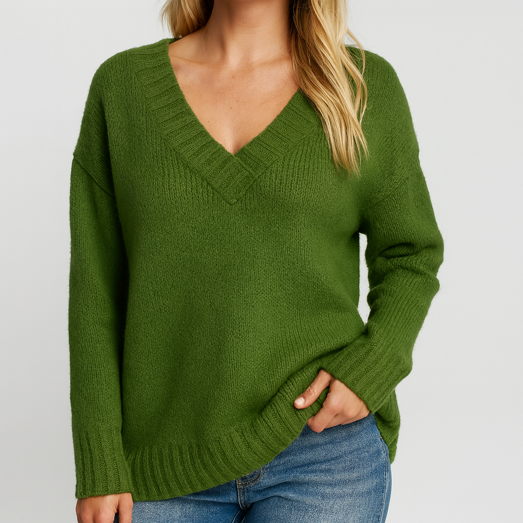 Meluvie | Oversized V-Neck Sweater