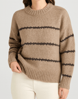 Meluvie | Striped Knit Round Neck Sweater